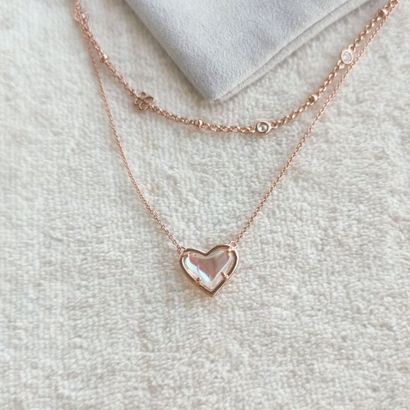 Alicia Bonnie Jewelry - New Alicia Bonnie Rose Gold Multi Strand Necklace - In Love Dichroic Glass